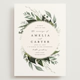 "Natures Greens" - Wedding Invitations in Ivory by Susan Moyal - Front