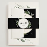 "Natures Greens" - Wedding Invitations in Ivory by Susan Moyal - Assembled with Belly Band