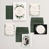 "Natures Greens" - Wedding Invitations in Ivory by Susan Moyal - Invitation Suite