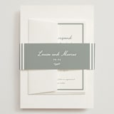 "signature monogram" - Wedding Invitations in Sage by Sara Hicks Malone - Assembled with Belly Band