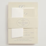 "Luxe" - Wedding Invitations in Ocean by Baumbirdy - Assembled with Belly Band