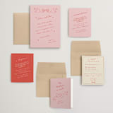 "The Bird Song" - Wedding Invitations in Peach by Helena Vitto - Invitation Suite