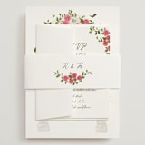 "Villa" - Wedding Invitations in Azalea by Everett Paper Goods - Assembled with Belly Band