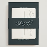 "Modern Vintage" - Wedding Invitations in Jade by Emily Betts - Assembled with Belly Band