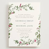 "Romantic Florals" - Wedding Invitations in Peony by Susan Moyal - Front
