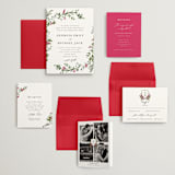 "Romantic Florals" - Wedding Invitations in Peony by Susan Moyal - Invitation Suite
