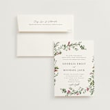 "Romantic Florals" - Wedding Invitations in Peony by Susan Moyal - Invitation with Envelope