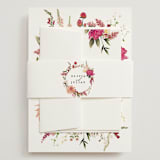 "Lush" - Wedding Invitations in Magenta by Susan Moyal - Assembled with Belly Band
