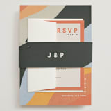 "Canyon Wall" - Wedding Invitations in Sunset by Robin Ott - Assembled with Belly Band