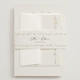 "delicate florals" - Wedding Invitations in Snow by Lori Wemple - Assembled with Belly Band