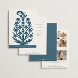 "Kantha Quilt" - Wedding Invitations in Indigo by Nazia Hyder - Back of Card Options
