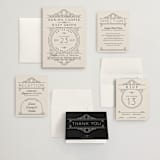 "Deco Nouveau" - Wedding Invitations in Cream by GeekInk Design - Invitation Suite