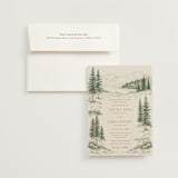 "Whispering Pines" - Wedding Invitations in Forest by Elly - Invitation with Envelope