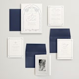 "Ocean Dreams" - Wedding Invitations in Pale Cerulean by Sabrin Deirani - Invitation Suite