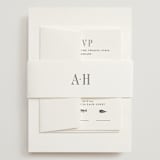 "Hepburn" - Wedding Invitations in Tuxedo by Megan Davis - Assembled with Belly Band