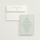 "Fairy Forest" - Wedding Invitations in Sage by Kristen Knechtel - Invitation with Envelope