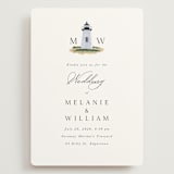 "East Coast Lighthouse" - Wedding Invitations in Snow by Becky Nimoy - Front