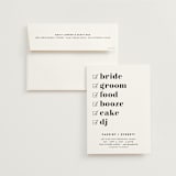 "Key Ingredients" - Wedding Invitations in Cotton by Christie Garcia - Invitation with Envelope