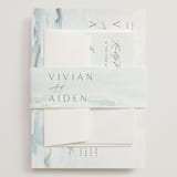 "At Sea" - Wedding Invitations in Sky by Nicoletta Savod - Assembled with Belly Band