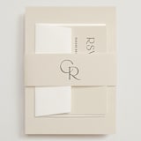 "Edge" - Wedding Invitations in Linen by Kelly Schmidt - Assembled with Belly Band