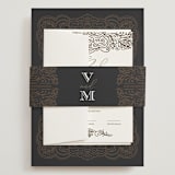 "Eternal Love" - Wedding Invitations in Dark Chocolate by Laura Bolter - Assembled with Belly Band