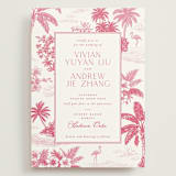 "Tropical Toile" - Wedding Invitations in Flamingo by Jenna Holcomb - Front