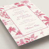 "Tropical Toile" - Wedding Invitations in Flamingo by Jenna Holcomb - Detail