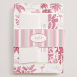 "Tropical Toile" - Wedding Invitations in Flamingo by Jenna Holcomb - Assembled with Belly Band