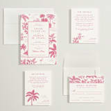 "Tropical Toile" - Wedding Invitations in Flamingo by Jenna Holcomb - Invitation Suite