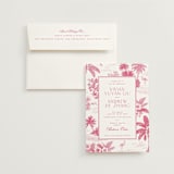 "Tropical Toile" - Wedding Invitations in Flamingo by Jenna Holcomb - Invitation with Envelope