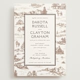 "Mountain Ranch Toile" - Wedding Invitations in Leather by Jenna Holcomb - Front