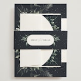 "Vintage Botanicals" - Wedding Invitations in Sage by GeekInk Design - Assembled with Belly Band