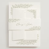 "Villa" - Wedding Invitations in Leaf by Kristie Kern - Assembled with Belly Band