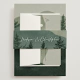 "The Forest" - Wedding Invitations in Jade by Elly - Assembled with Belly Band