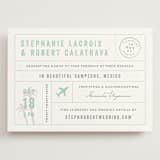 "Passport" - Wedding Invitations in Seafoam by Sarah Curry - Front