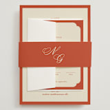 "Borders" - Wedding Invitations in Cherry by Ani Somi - Assembled with Belly Band