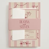 "Thompson" - Wedding Invitations in Rose by Jennifer Lew - Assembled with Belly Band