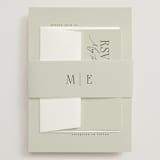 "Scripted Initials" - Wedding Invitations in Spring by Kelly Schmidt - Assembled with Belly Band