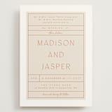 "Modern Ticket" - Wedding Invitations in Rust by Alethea and Ruth - Front