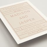 "Modern Ticket" - Wedding Invitations in Rust by Alethea and Ruth - Detail