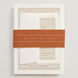 "Modern Ticket" - Wedding Invitations in Rust by Alethea and Ruth - Assembled with Belly Band