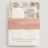 "Summer Garden" - Wedding Invitations in Garden Rose by Wildfield Paper Co - Assembled with Belly Band
