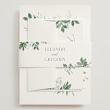 "Grove" - Wedding Invitations in Fern by Everett Paper Goods - Assembled with Belly Band