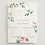 "Spring Wildflowers" - Wedding Invitations in Floral by Mere Paper - Assembled with Belly Band