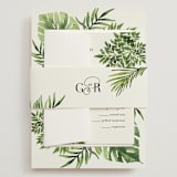 "Tropical Vows" - Wedding Invitations in Jade by Chris Griffith - Assembled with Belly Band