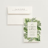 "Tropical Vows" - Wedding Invitations in Jade by Chris Griffith - Invitation with Envelope