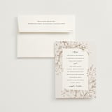 "Sketched Flora" - Wedding Invitations in Cream by Paper Raven Co. - Invitation with Envelope