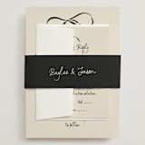 "Inkwoven" - Wedding Invitations in Tuxedo by Jelena Vuletic - Assembled with Belly Band