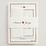 "Two Hearts" - Wedding Invitations in Lily by Pati Cascino - Assembled with Belly Band