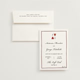 "Two Hearts" - Wedding Invitations in Lily by Pati Cascino - Invitation with Envelope